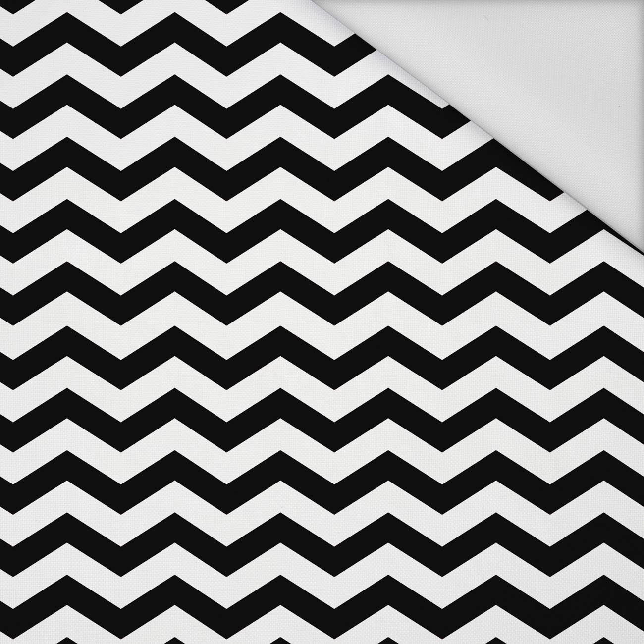 ZYGZAKI / czarny - tkanina wodoodporna