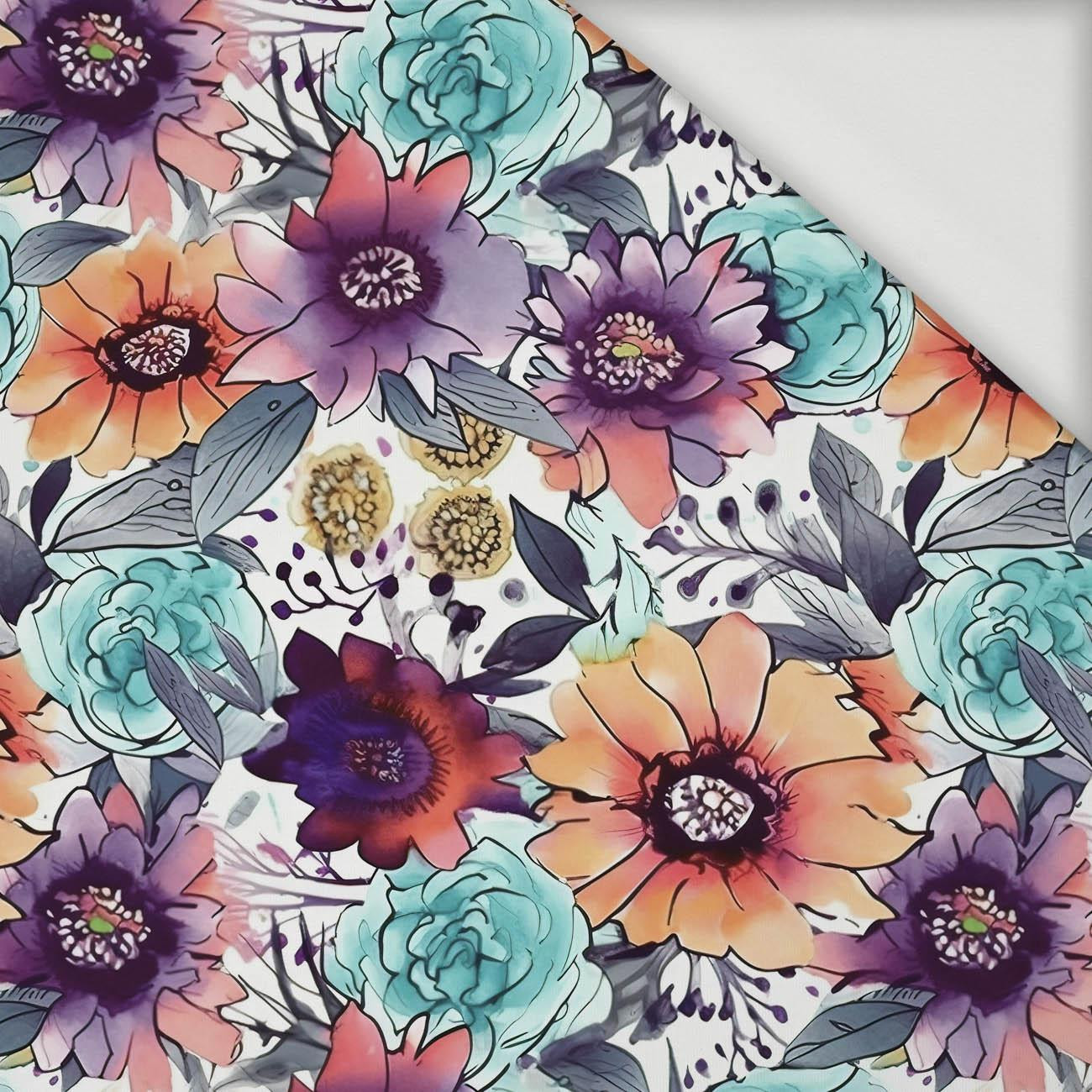 AKWARELOWE KWIATY wz. 6 - Jersey wiskozowy