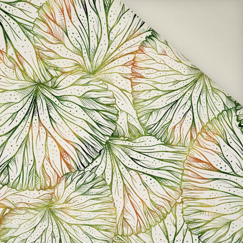 LIŚCIE LILII WODNYCH- Welur tapicerski