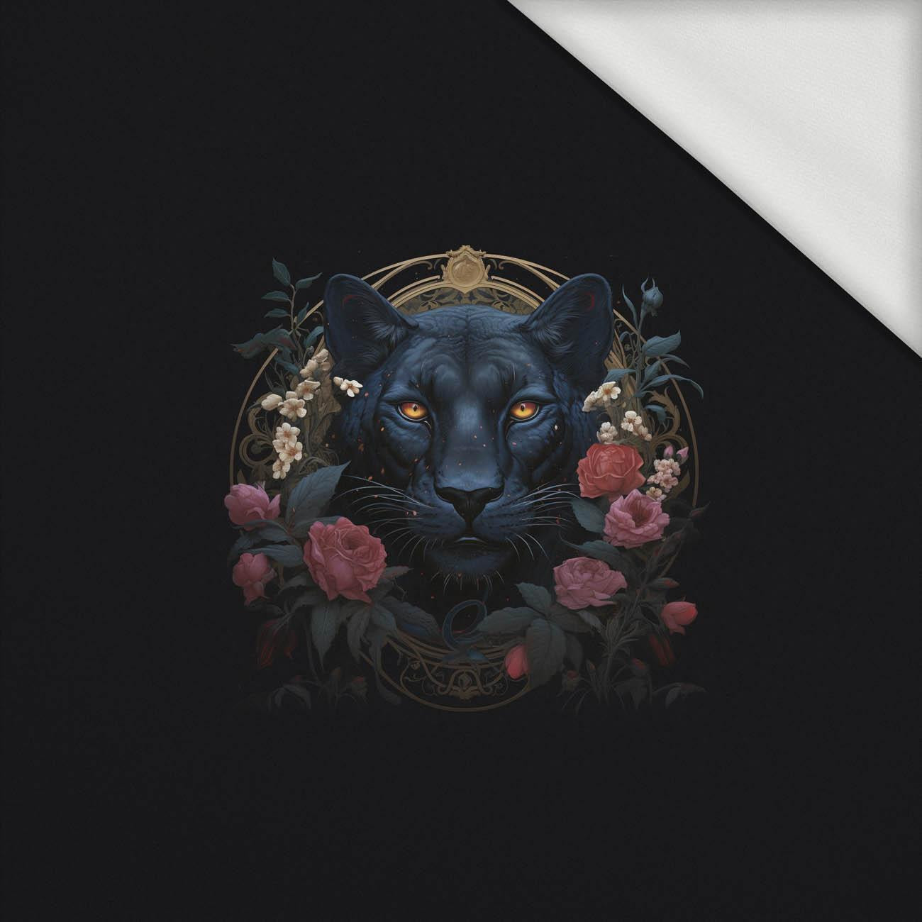 GOTHIC PANTHER - panel (60cm x 50cm) - dzianina pętelkowa z elastanem ITY