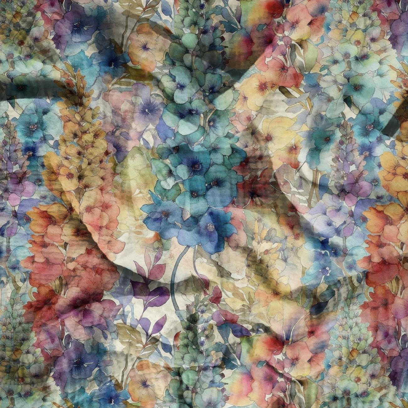 FLOWERS WZ.40 - Muślin bawełniany