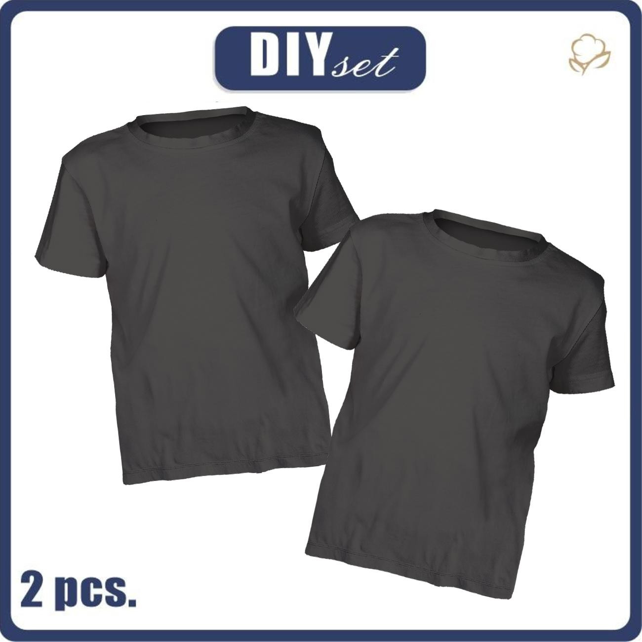 2-PACK - BASIC T-SHIRT DZIECIĘCY - GRAFITOWY (GRAPHITE)- zestaw do uszycia