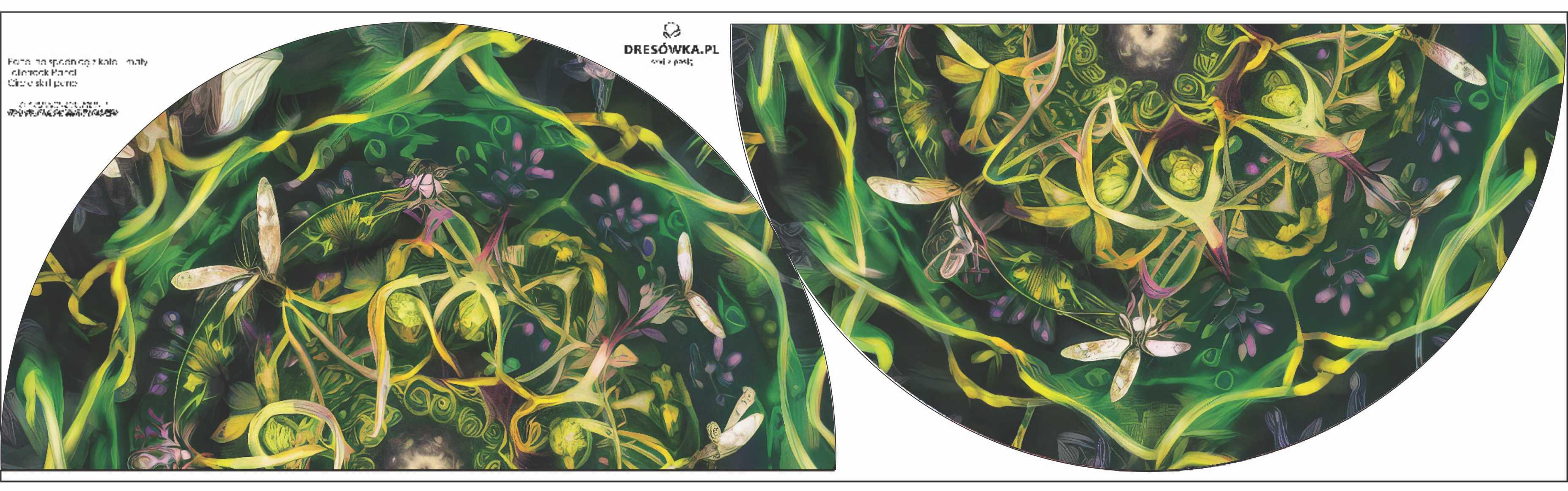 GREEN FLORAL - mały panel na spódnicę z koła