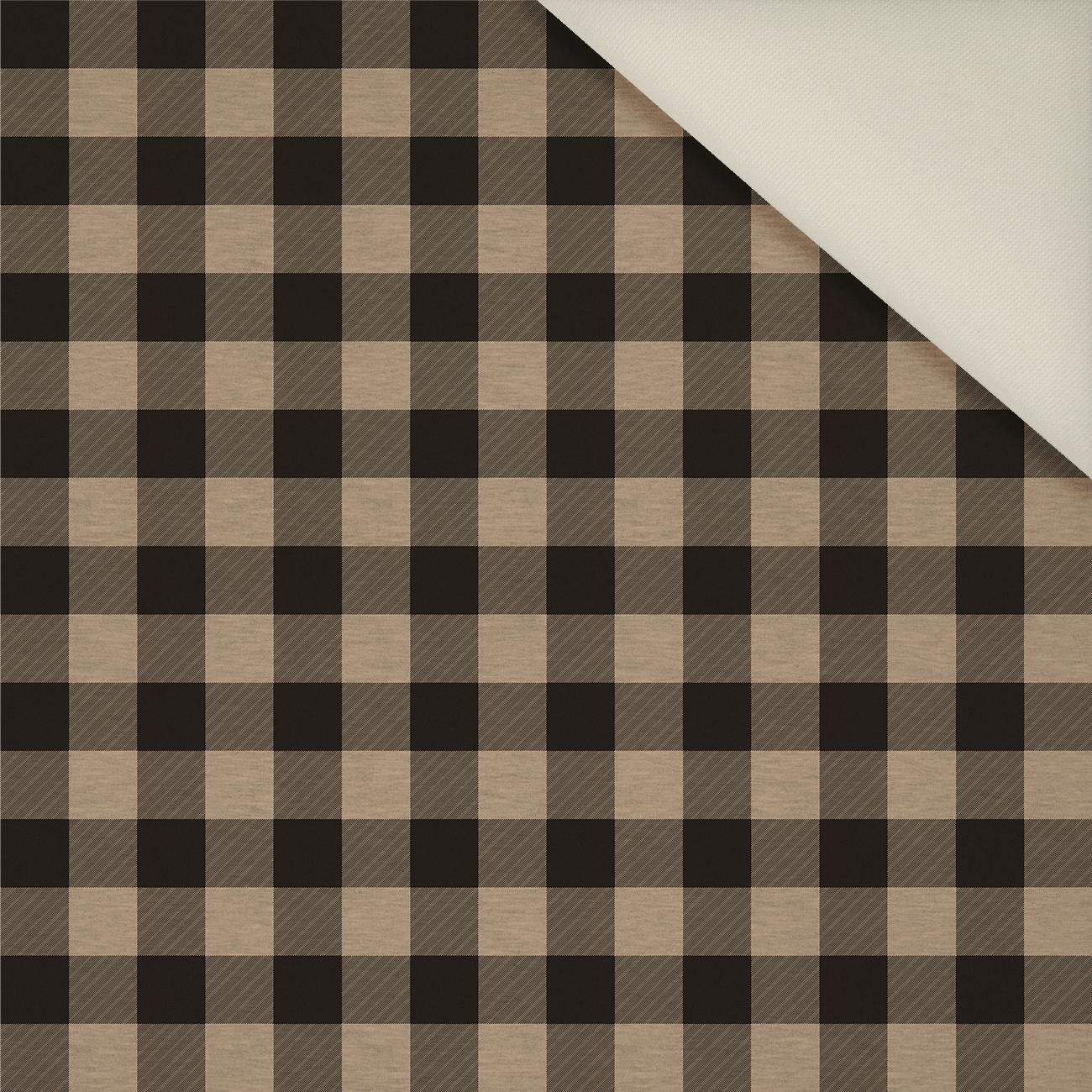 KRATA VICHY - MELANŻ BEŻOWY- Welur tapicerski