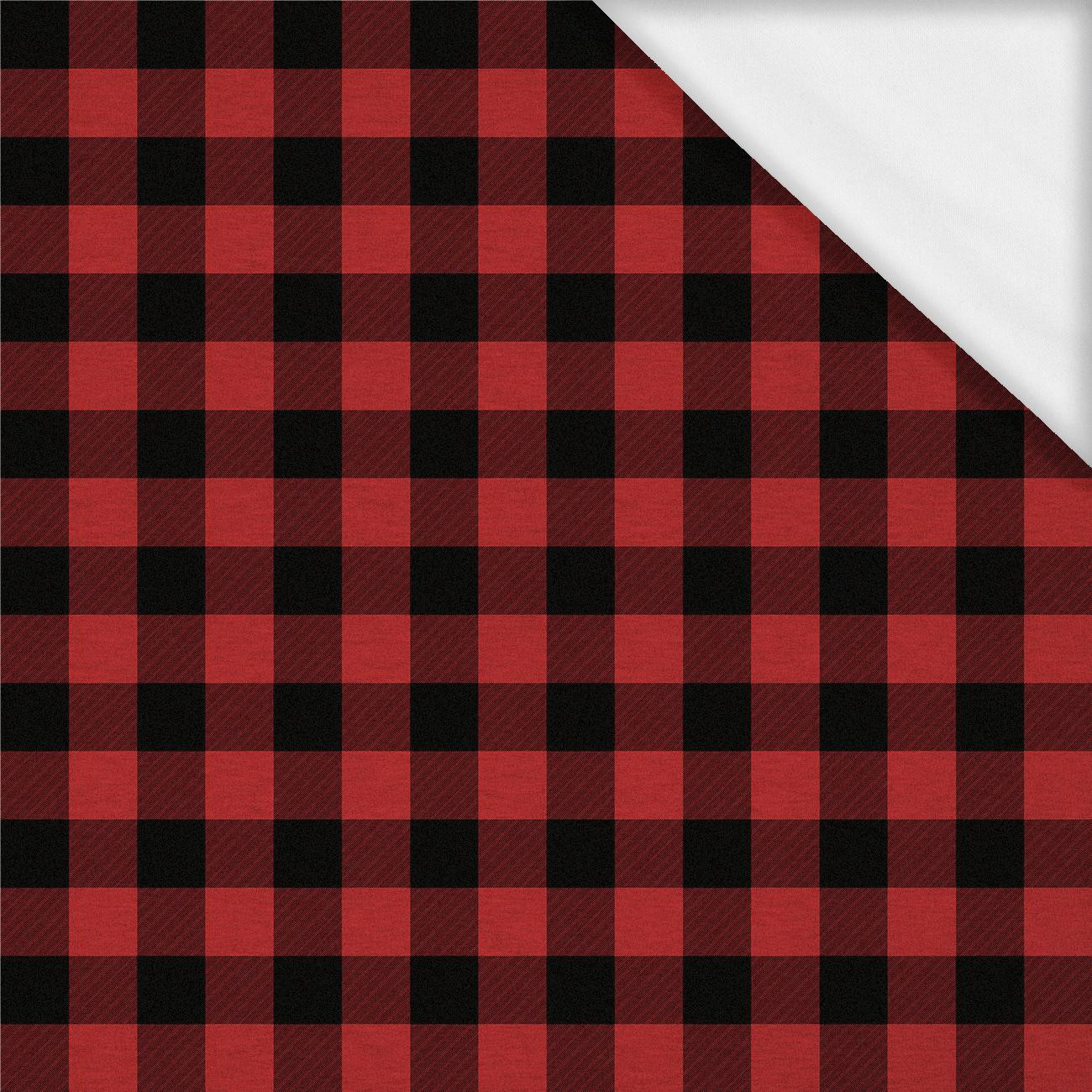 KRATA VICHY - MELANŻ CZERWONY- single jersey z elastanem ITY