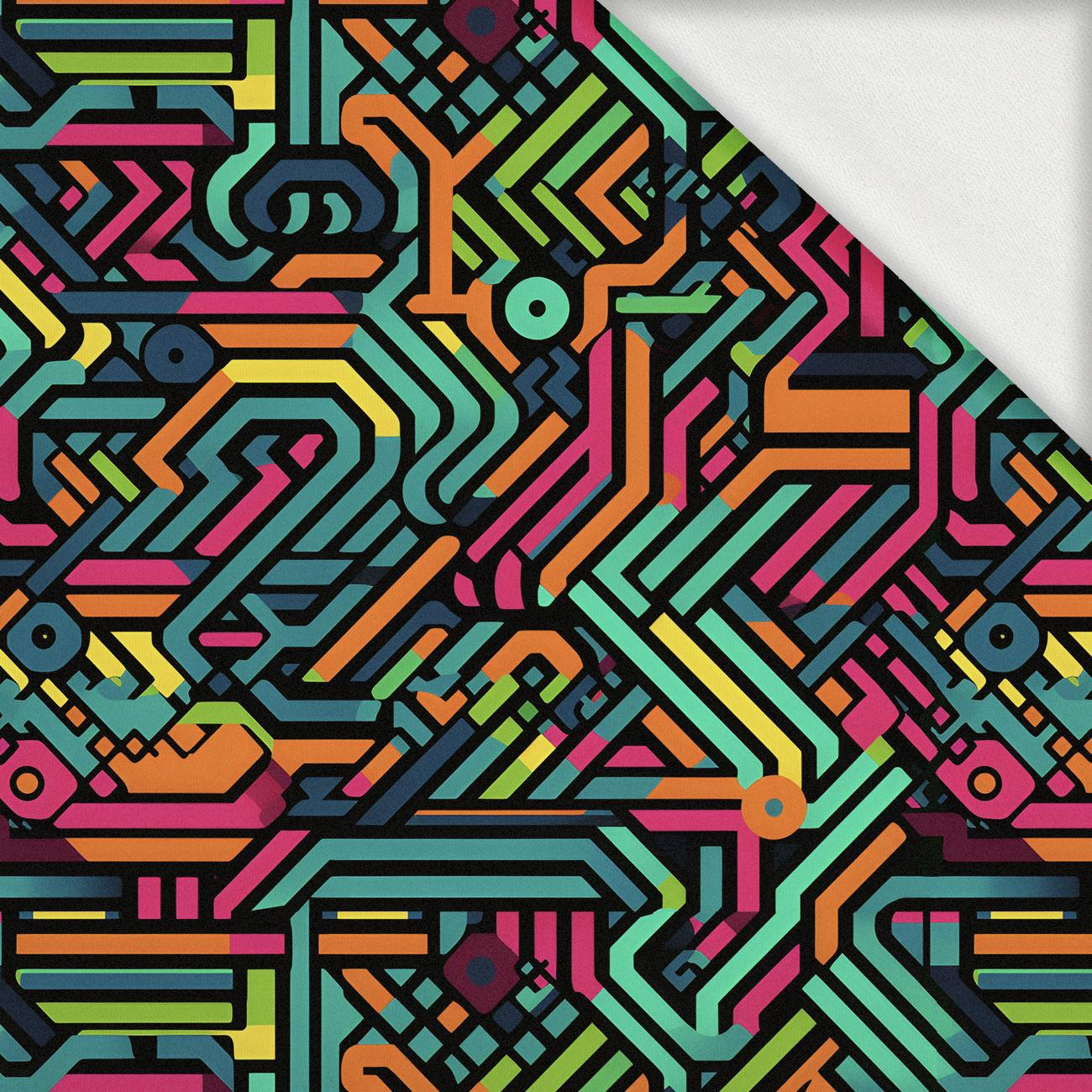 NEON ABSTRACT WZ.2 - dzianina drapana z elastanem ITY