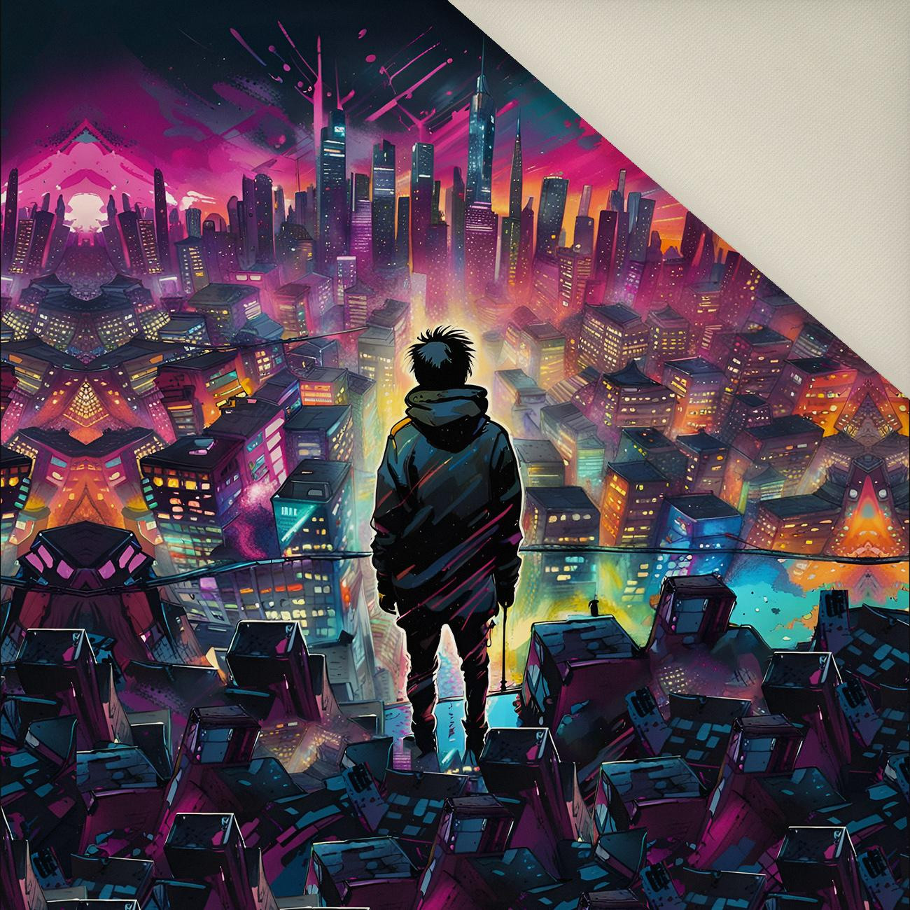 NEON GALAXY WZ.6 - panel (60cm x 50cm) - Welur tapicerski