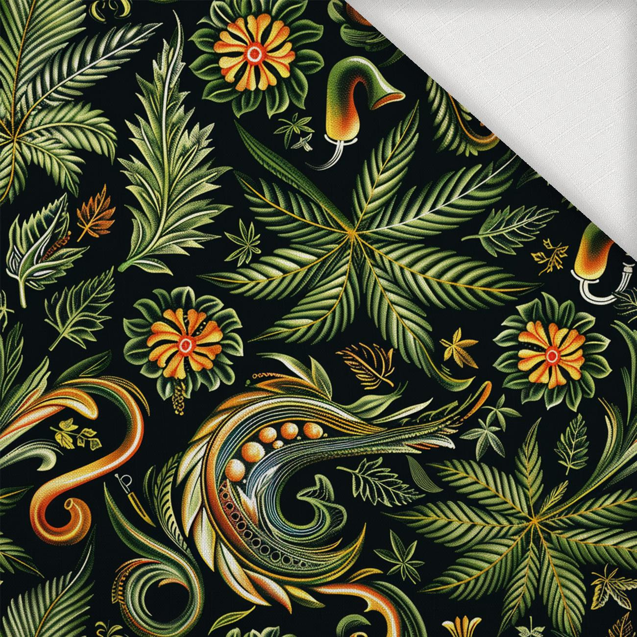 Hemp leaves WZ. 3 - Tkanina na obrusy