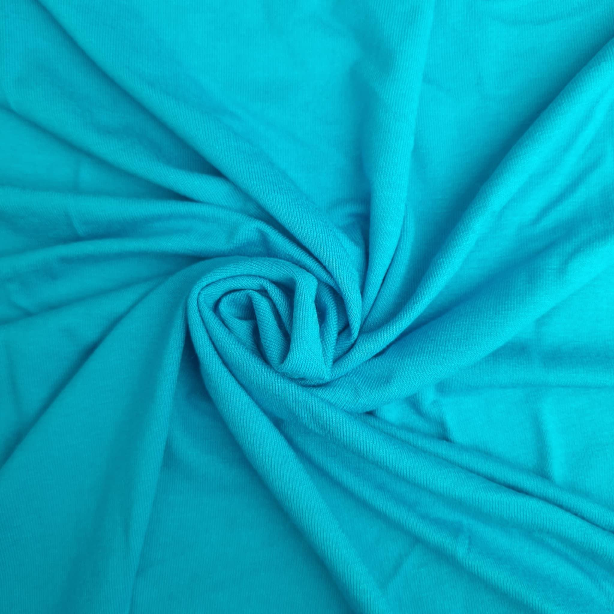 Jersey wiskozowy z elastanem - TURKUSOWY (M-12) 
