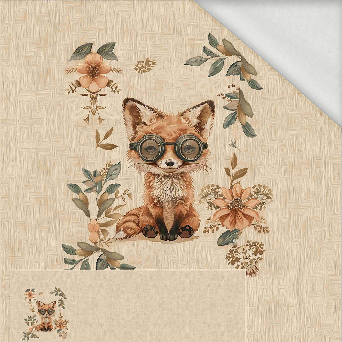 FOX STEAMPUNK FOREST - panel panoramiczny dzianina pętelkowa (60cm x 155cm)