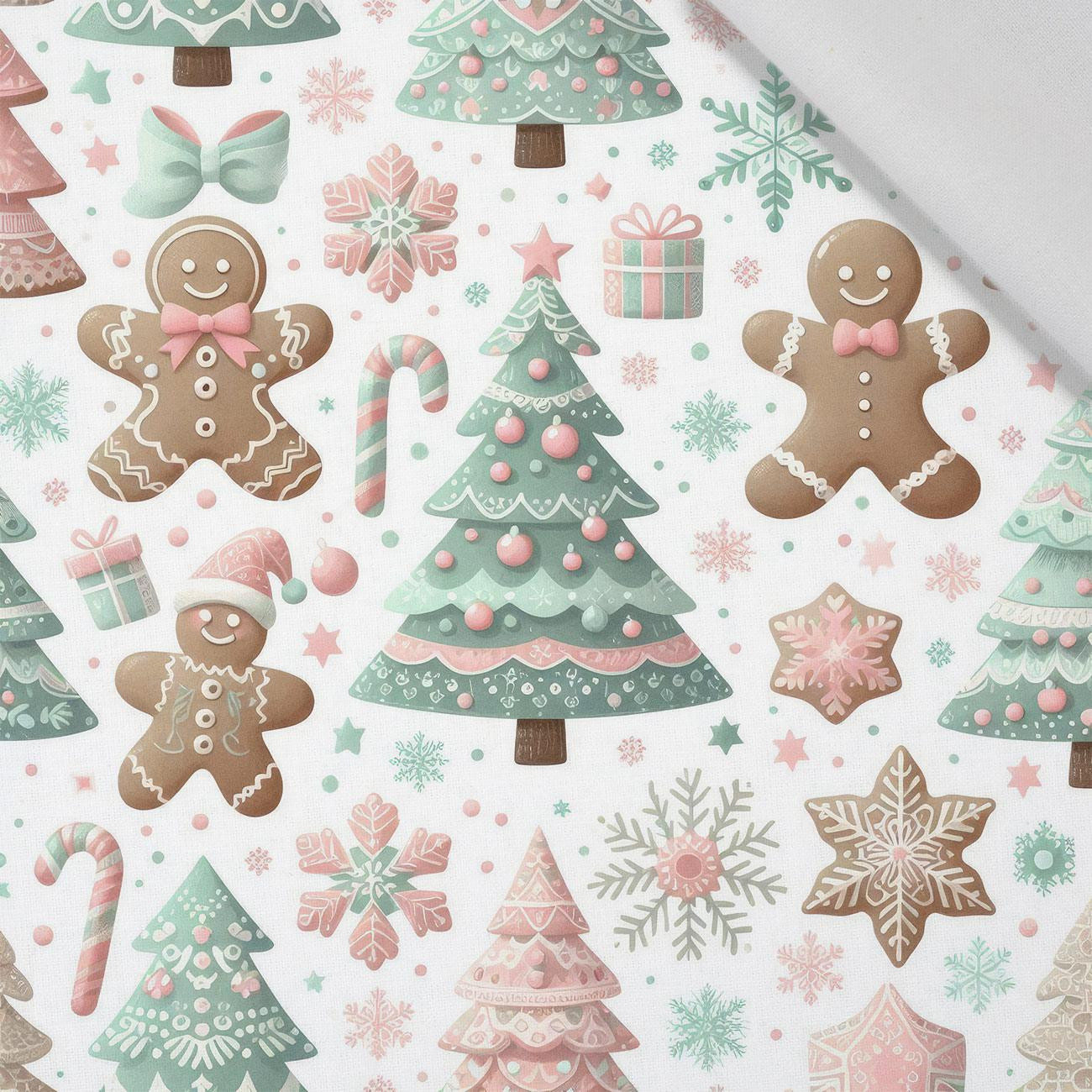 Pastel Christmas wz. 2 - tkanina bawełniana