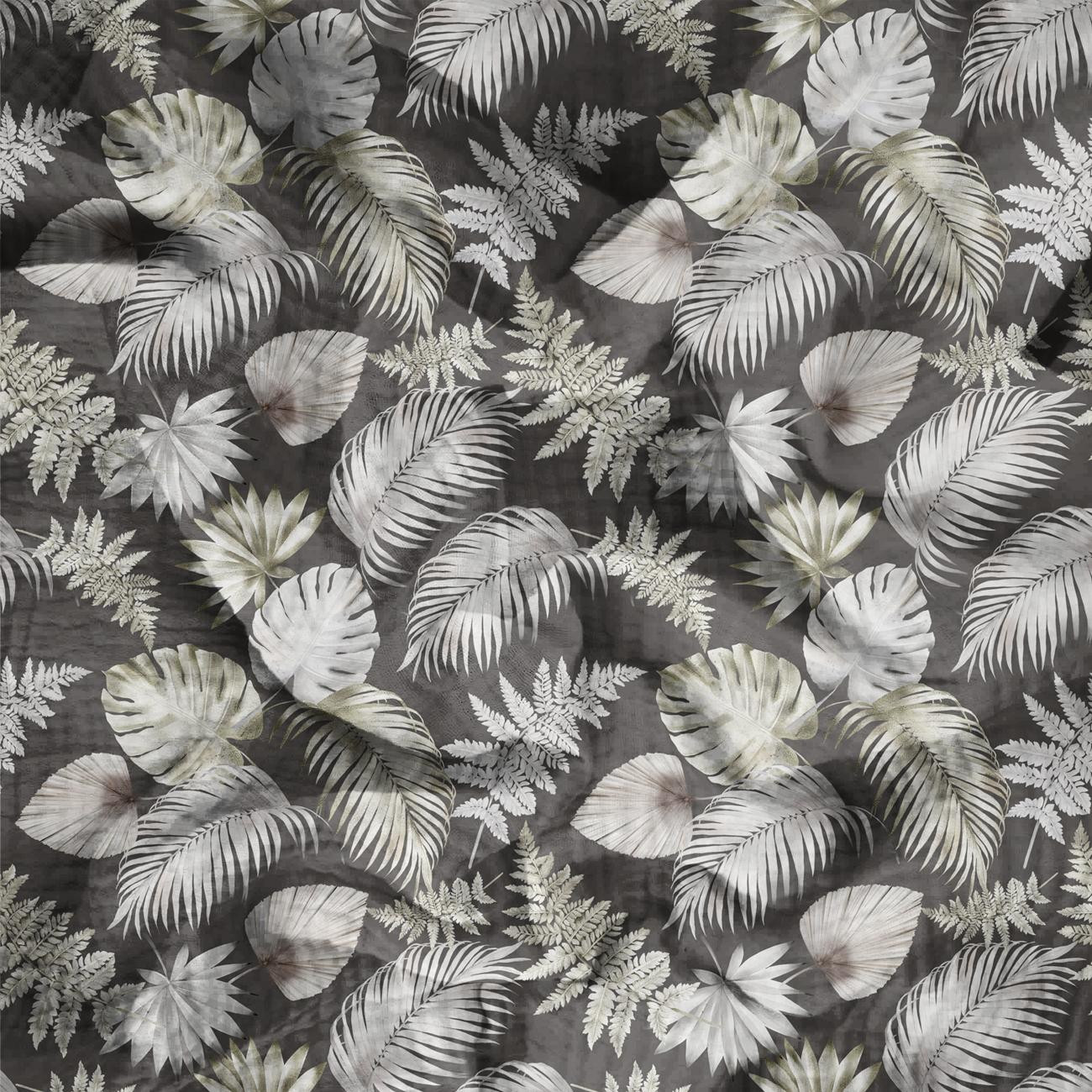 TROPICAL LEAVES - Muślin bawełniany