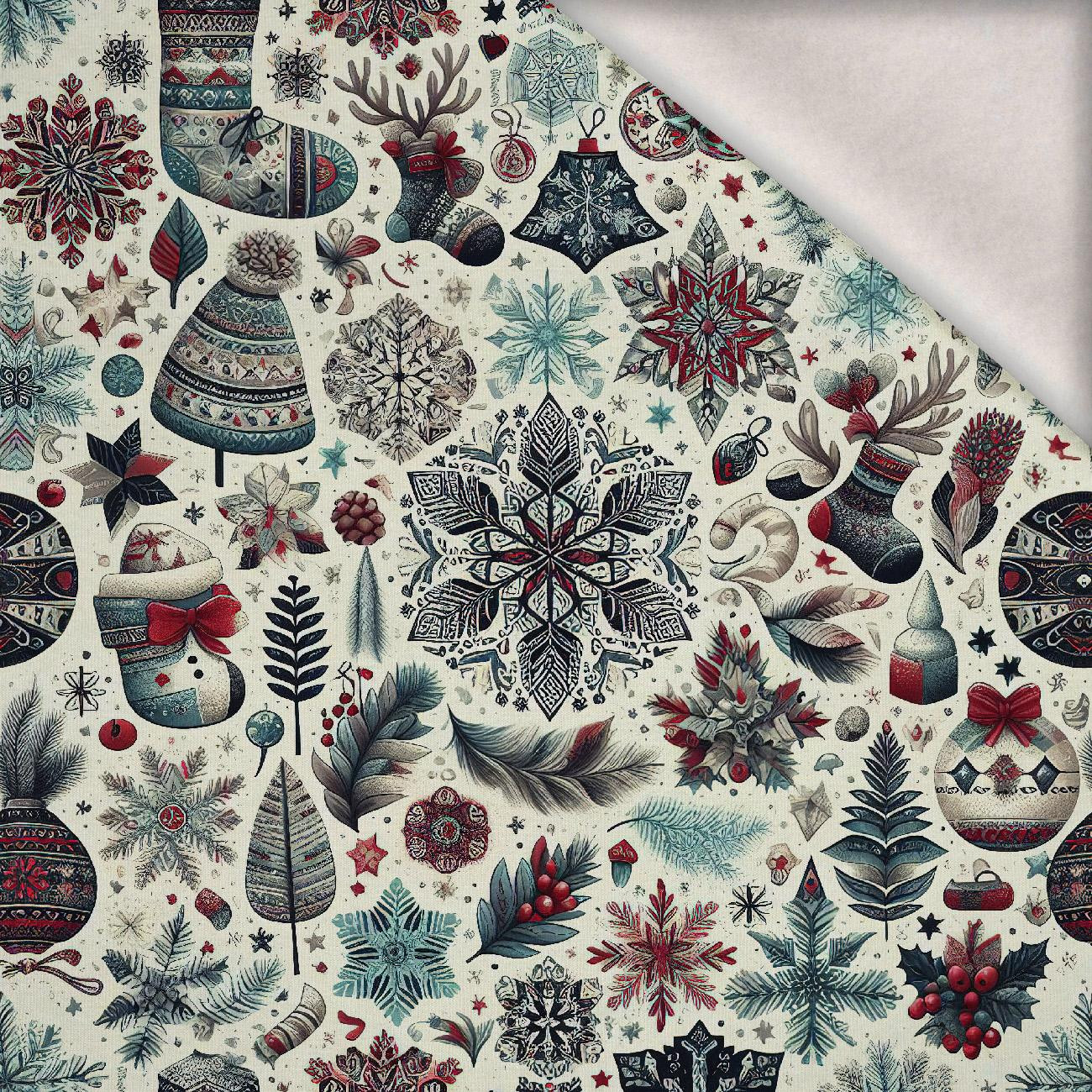Vintage Christmas wz.30 - dzianina drapana z elastanem ITY Vintage Christmas wz.30 - dzianina drapana z elastanem ITY
