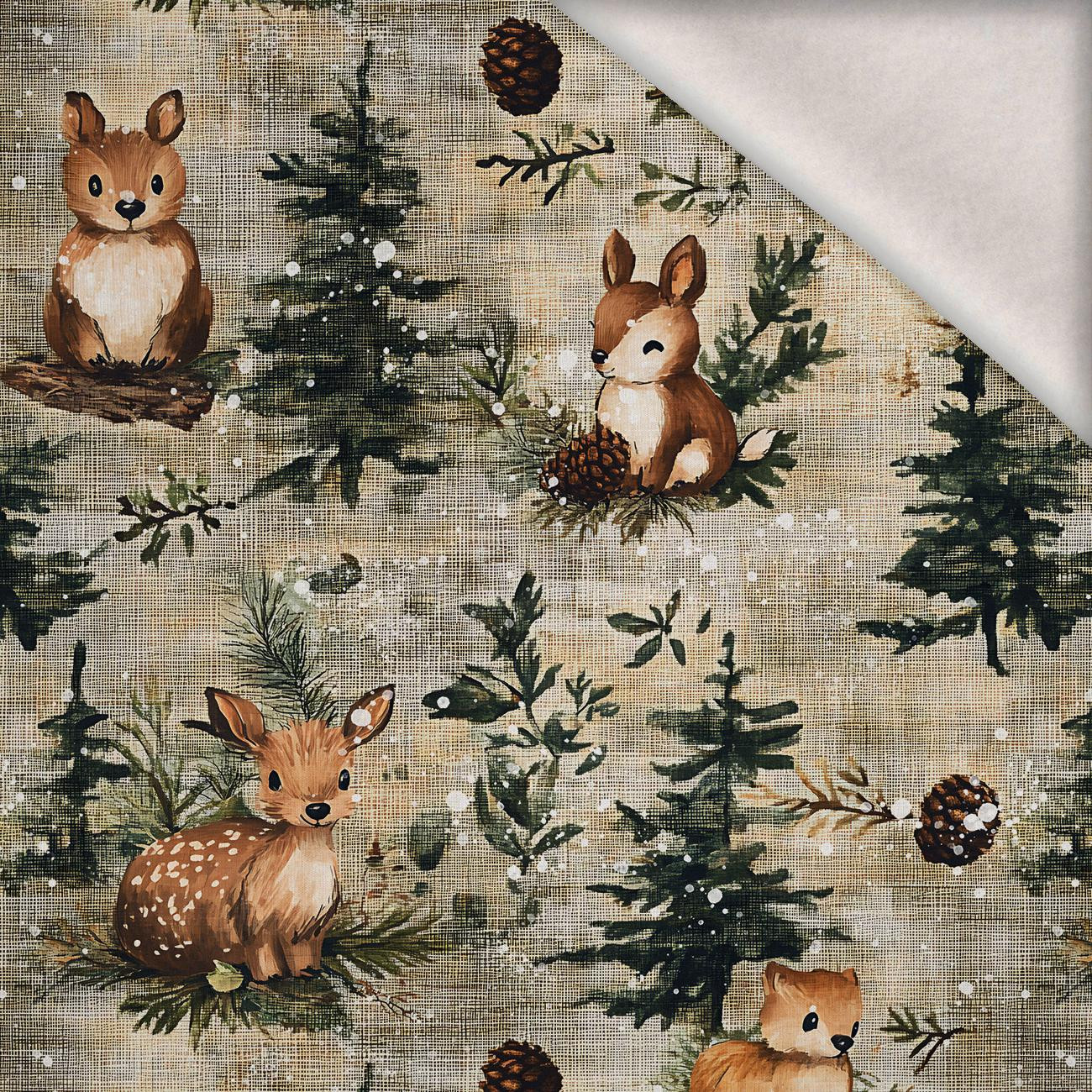 WINTER ANIMALS WZ.3 - dzianina drapana z elastanem ITY