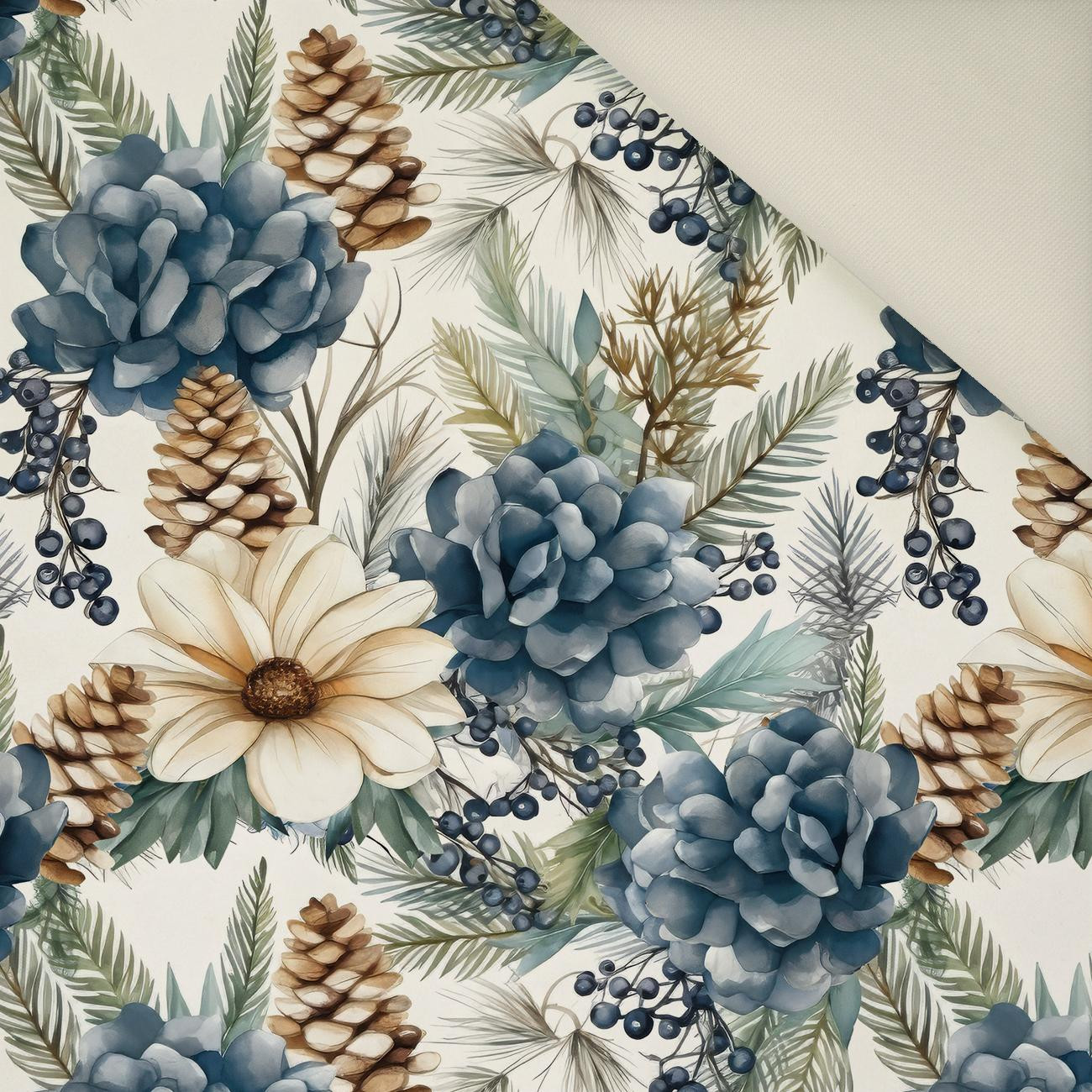 WINTER FLOWERS WZ.10- Welur tapicerski