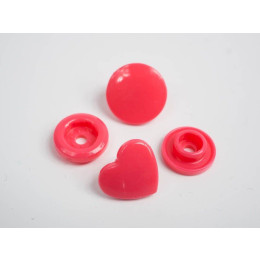 Napy KAM serca12mm - jasny czerwony 10kpl