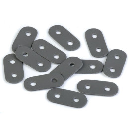 Stopery z eko skóry 16x34mm - szary