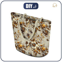 TORBA SHOPPER - BEES & FLOWERS - zestaw do uszycia