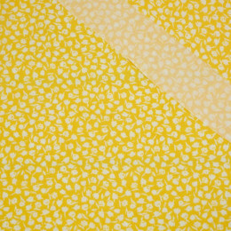 50cm - BIAŁE KWIATKI (YELLOW) - tkanina wiskozowa