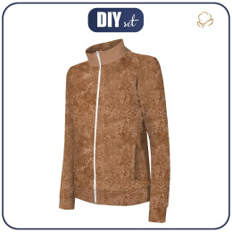 BLUZA ROZPINANA (MAX) - BRĄZOWE CĘTKI - DIY set