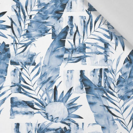 AKWARELOWE LIŚCIE 2.0 (CLASSIC BLUE) - tkanina bawełniana