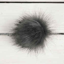 Pomponik futerkowy eko 9cm - melanż szary