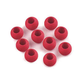Koralik plastikowy 10x12 mm - czerwony