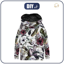 BLUZA DAMSKA (FURIA) NIETOPERZ Z KOMINEM - RAJSKIE KWIATY - zestaw do uszycia