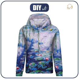 BLUZA DAMSKA (POLA) CLASSIC Z KAPTUREM - LILIE WODNE (Claude Monet) - zestaw do uszycia