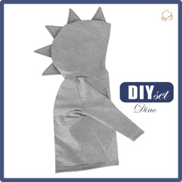BLUZA DZIECIĘCA DINO (PARIS) - MELANŻ JASNOSZARY - zestaw do uszycia 