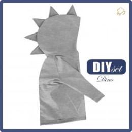BLUZA DZIECIĘCA DINO "PARIS" (74/80) - MELANŻ JASNOSZARY - zestaw do uszycia