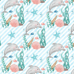 DELFINY / paski (BAJKOWY OCEAN) / aqua