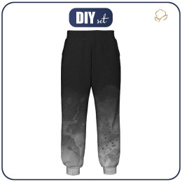 JOGGERY DAMSKIE (NOEMI) - KLEKSY (szary) / czarny - zestaw do uszycia