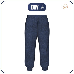 JOGGERY DZIECIĘCE (ROBIN) - MELANŻ NAVY - zestaw do uszycia