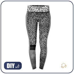 LEGGINSY SPORTOWE - SZARE CĘTKI - zestaw do uszycia