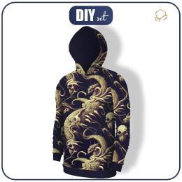 MĘSKA BLUZA Z KAPTUREM (COLORADO) - DRAGON SKULLS - zestaw do uszycia 