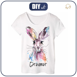 PIŻAMA-T-SHIRT "LINDA" - KRÓLIK / DREAMER - zestaw do uszycia