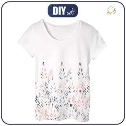 PIŻAMA-T-SHIRT "LINDA" - LISTKI wz. 3 - zestaw do uszycia