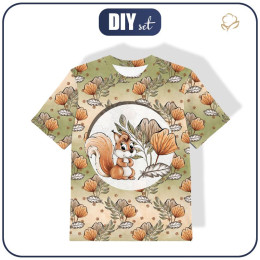 T-SHIRT DZIECIĘCY - JESIENNE LIŚCIE (JESIEŃ W LESIE) - single jersey
