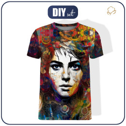 T-SHIRT MĘSKI - ABSTRACT GIRL WZ. 1 - zestaw do uszycia