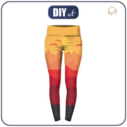 THERMO LEGGINSY DAMSKIE (GRETA) - CZERWONA SAWANNA - zestaw do uszycia