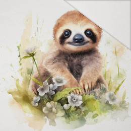 WATERCOLOR SLOTH WZ. 1 - PANEL (75cm x 80cm) Hydrofobowa dzianina drapana 