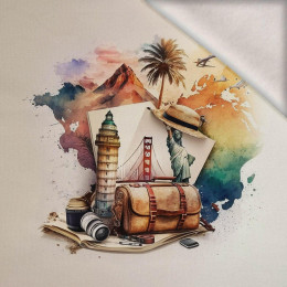 TRAVEL TIME WZ. 3 - PANEL (60cm x 50cm) dzianina drapana z elastanem ITY