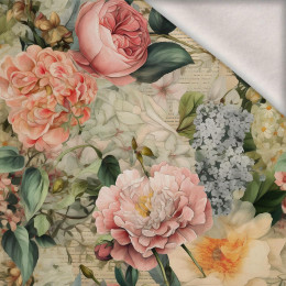 VINTAGE FLOWERS WZ. 14 - dzianina drapana z elastanem ITY
