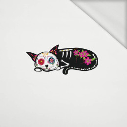ŚPIĄCY KOT ROSITA (DIA DE LOS MUERTOS) - panel dzianina pętelkowa 50cm x 60cm
