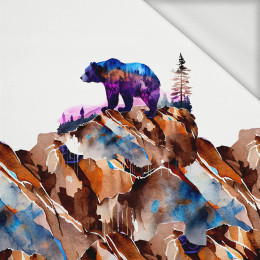 BEAR ON A ROCK - panel (60cm x 50cm) dzianina pętelkowa