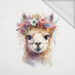 WATERCOLOR LAMA - panel (60cm x 50cm) dzianina pętelkowa