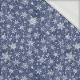 ŚNIEŻYNKI WZ.2 / ACID WASH GRANATOWY - dresówka pętelkowa