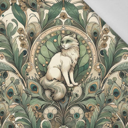 ART NOUVEAU CATS & FLOWERS WZ. 1 - panel (75cm x 80cm) tkanina bawełniana