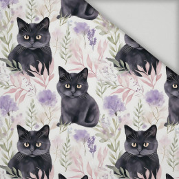 PASTEL BLACK CAT - tkanina szybkoschnąca